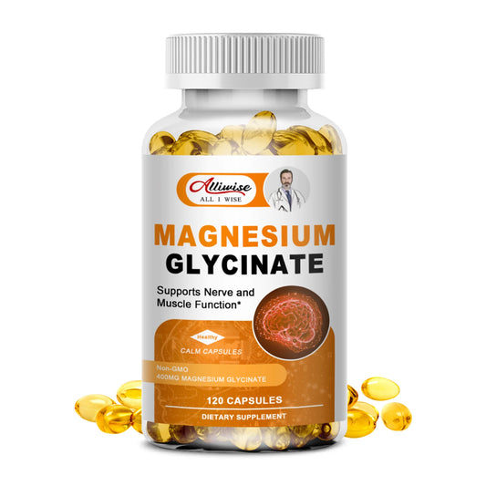 Magnesium Glycinate Supplement 500mg with Zinc,Vitamin D3 B6 High Absorption Support for Women & Men Non-GMO Veggie Capsules