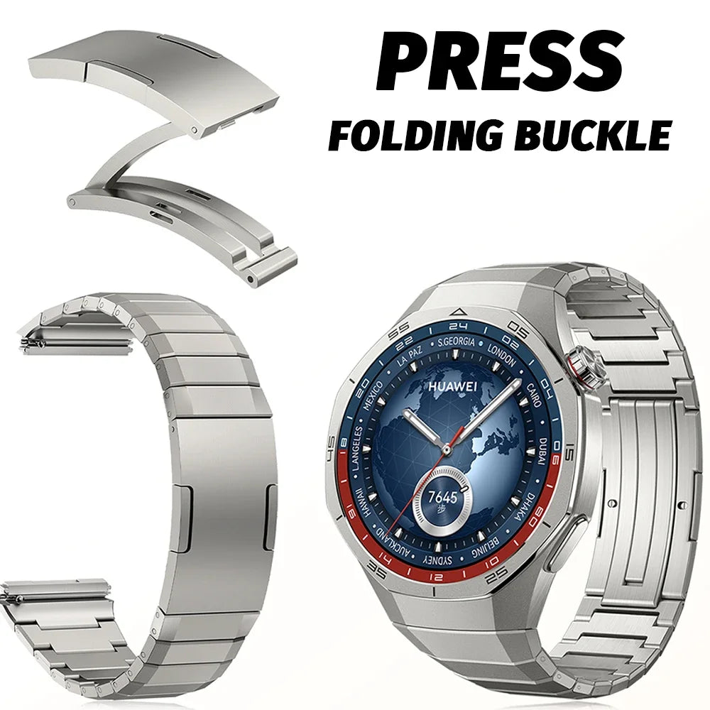 No Gaps Luxury Titanium Alloy Strap for Huawei Watch GT 5 Pro Metal Bracelet for Huawei Watch GT 5 Pro Men's Style Business Band