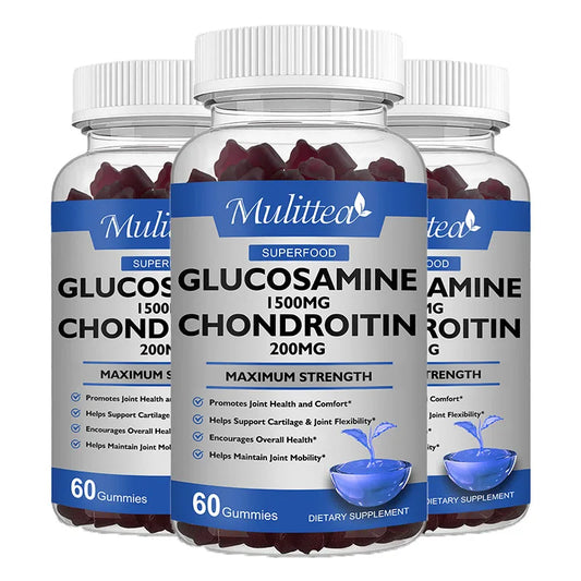 Mulittea Glucosamine with Chondroitin Supports Occasional Joint Discomfort Relief Antioxidant Supplement for Back, Knees, Hands