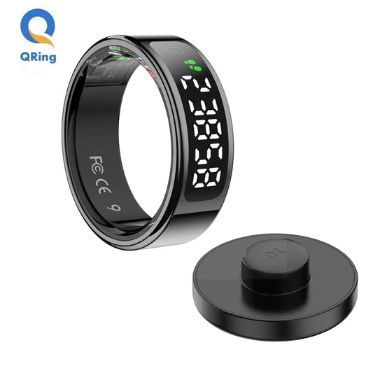 New R11 R12 Smart Ring For Men Women with Wireless Charging stand,Health and Sleep Monitor 5ATM Waterproof,Multi-sport Mode