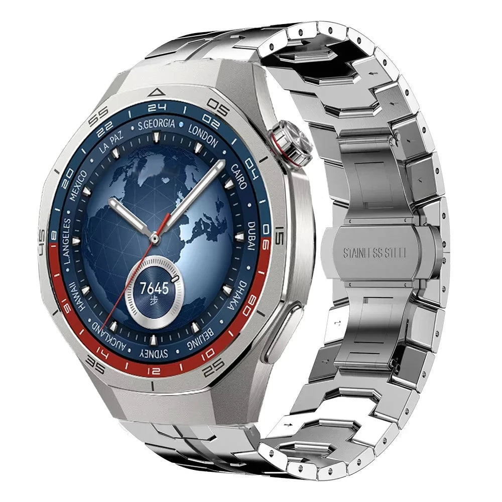 Stainless Steel Butterfly Buckle Strap For Huawei Watch GT 5 Pro 46mm Metal Bracelet For Huawei Watch GT5 GT4 GT3 GT2 46mm Band