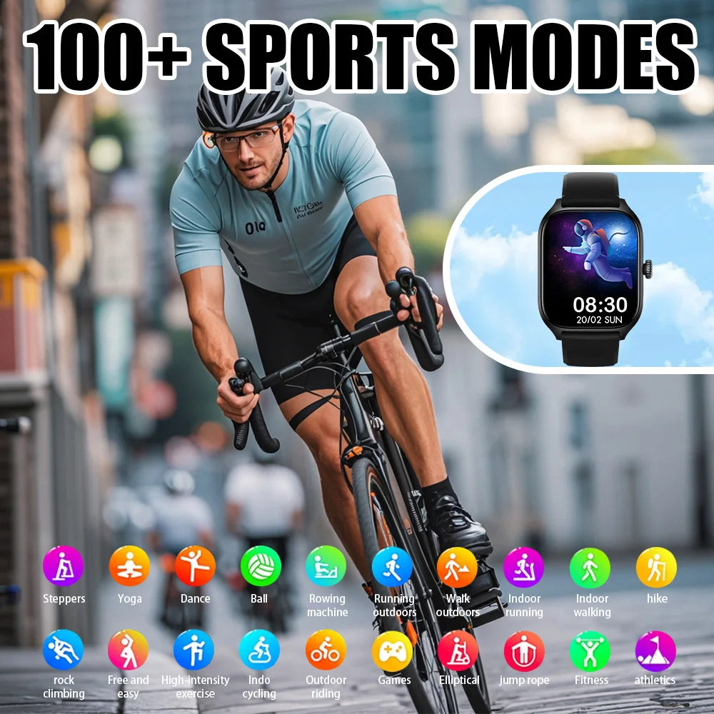 KESHUYOU 2025 New Smart Watch H9 Pro Max 2.01 inch HD Display Receive Calls Multi Sport Mode Smartwatch for Men Women Gift