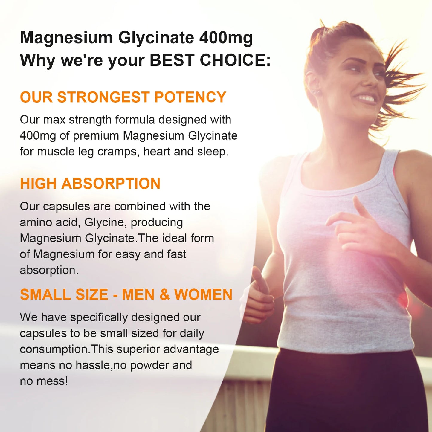 Magnesium Glycinate Supplement 500mg with Zinc,Vitamin D3 B6 High Absorption Support for Women & Men Non-GMO Veggie Capsules