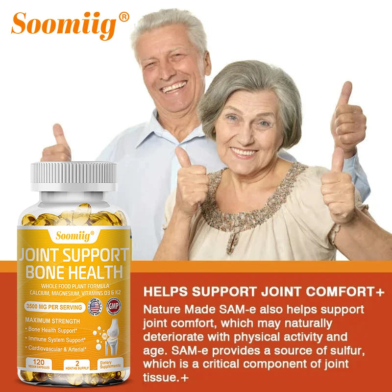Calcium, Magnesium, Vitamin D3 & K2 - Supports Joint Pain Relief, Anti-Inflammatory, Joint, Immune Health, 120 Capsules