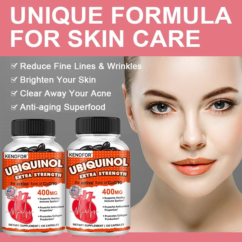 Coenzyme Q10 400 mg Softgel Antioxidant - Excellent absorbency, active form for heart, immune and skin health