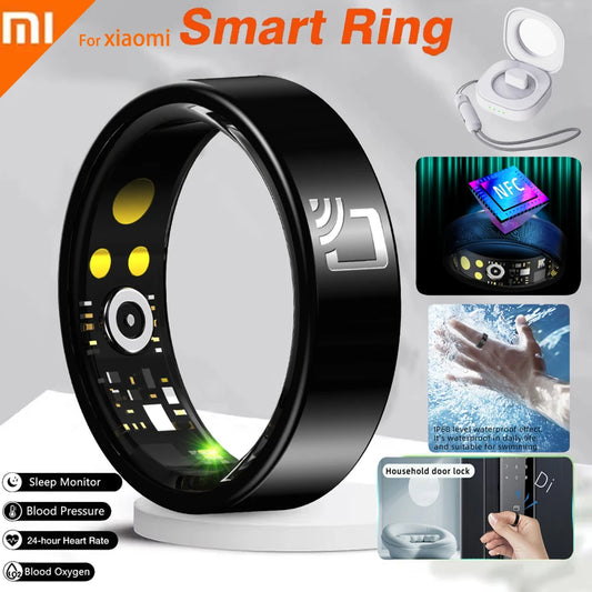For Xiaomi NFC Smart Ring 2025 multi-sport 5ATM Waterproof Bluetooth health Heart Rate Blood Oxygen Sleep Monitor Men Women ring
