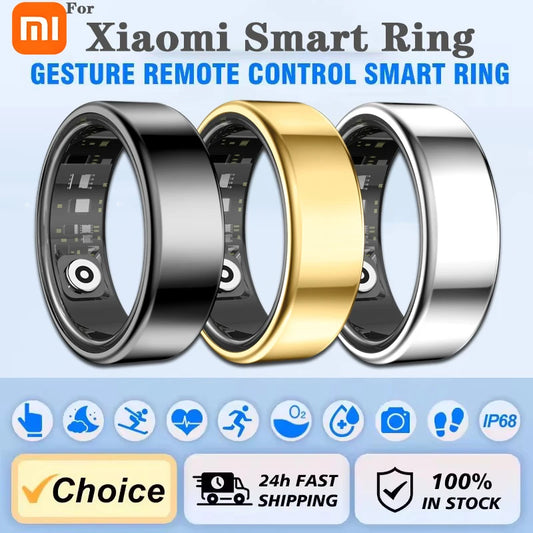 2025 New For Xiaomi Smart Ring Men Women, Heart Rate and Blood Oxygen Monitor Smartring IP68 & 5ATM Waterproof, Multi-sport Mode