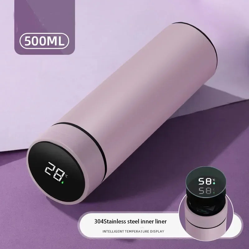 500ml Smart Water Bottle Stainless Steel Thermos Temperature Display Leakproof Vacuum Flasks Coffee Cup Milk Mug Christmas Gift