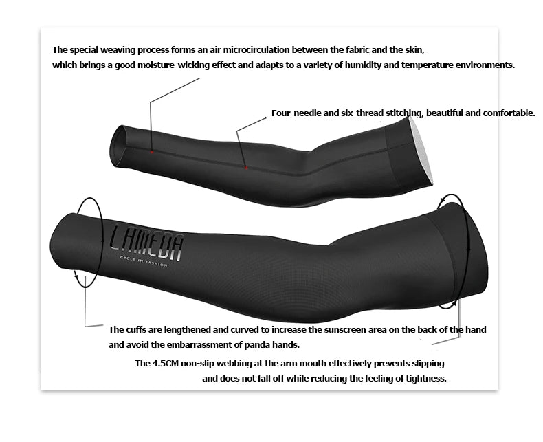 LAMEDA Cycling Arm Sleeves Man UV Protection Bicycle Riding Sleeve Mountain Men Sunscreen Arm Cover Ice Silk Bicycle Accessories