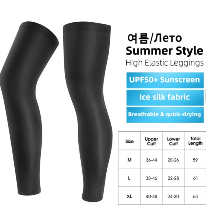 WEST BIKING Ice Silk Cycling Leg Sleeves Cool Breathable Men Women Outdoor Sports Running Fitness Anti-UV Leg Protection