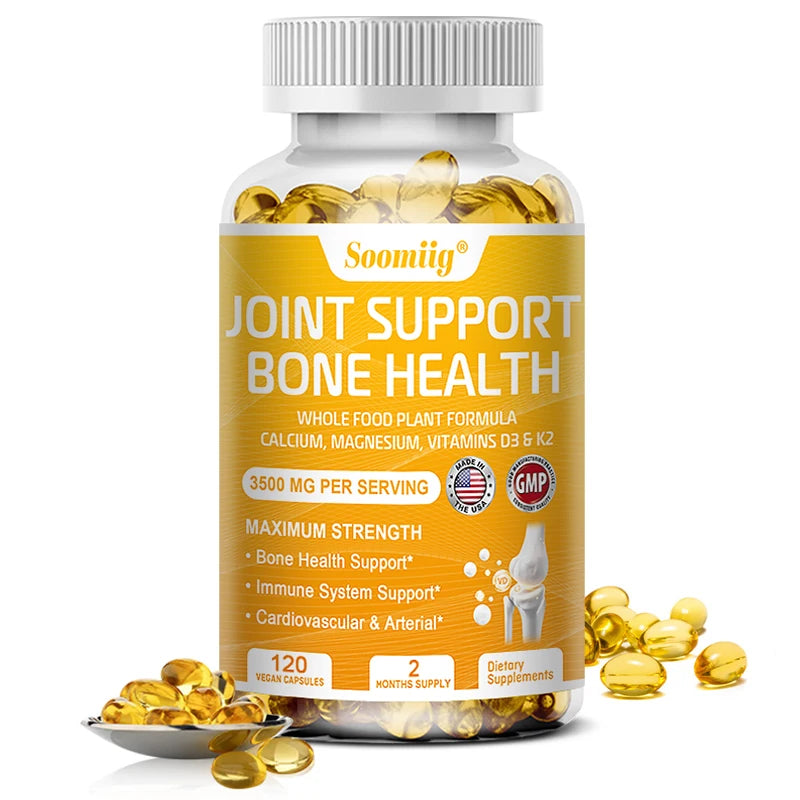 Calcium Magnesium Vitamin D3 & K2 - Supports healthy joint structure, function & comfort, muscle, immunity, bones, non-GMO