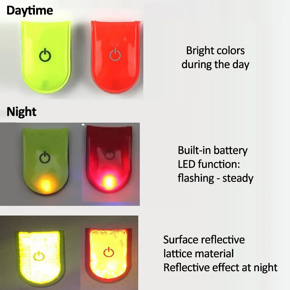 Outdoor Sports LED Safety Light Reflective Magnetic Clip on Strobe Running Walking Bike Cycling Warning Reflector Warning Clip