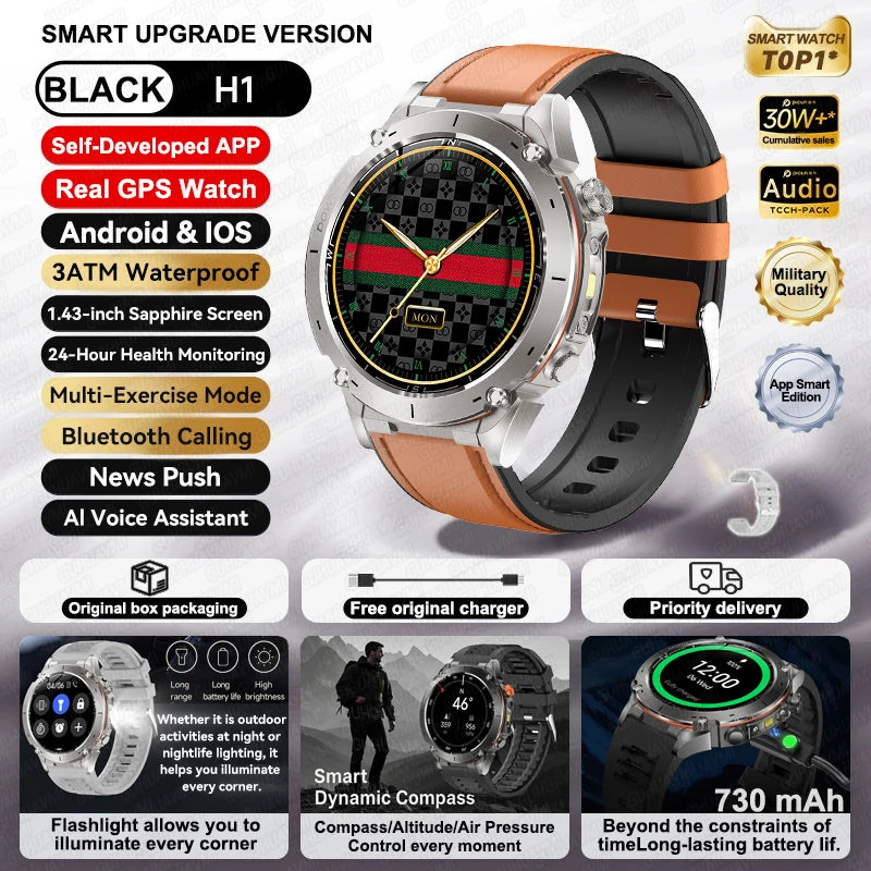 2025 New For Xiaomi IOS Ultra GPS Smart Watch 10ATM Waterproof Built-in Dual-band GNSS Compass Military Sport Men SWIM Bracelet