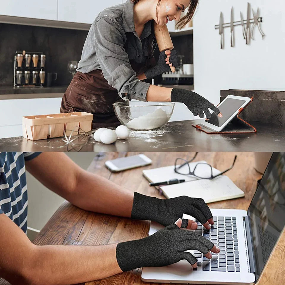 1 Pair Compression Arthritis Gloves Wrist Support Joint Pain Relief Hand Brace Women Men Therapy Wristband Compression Gloves