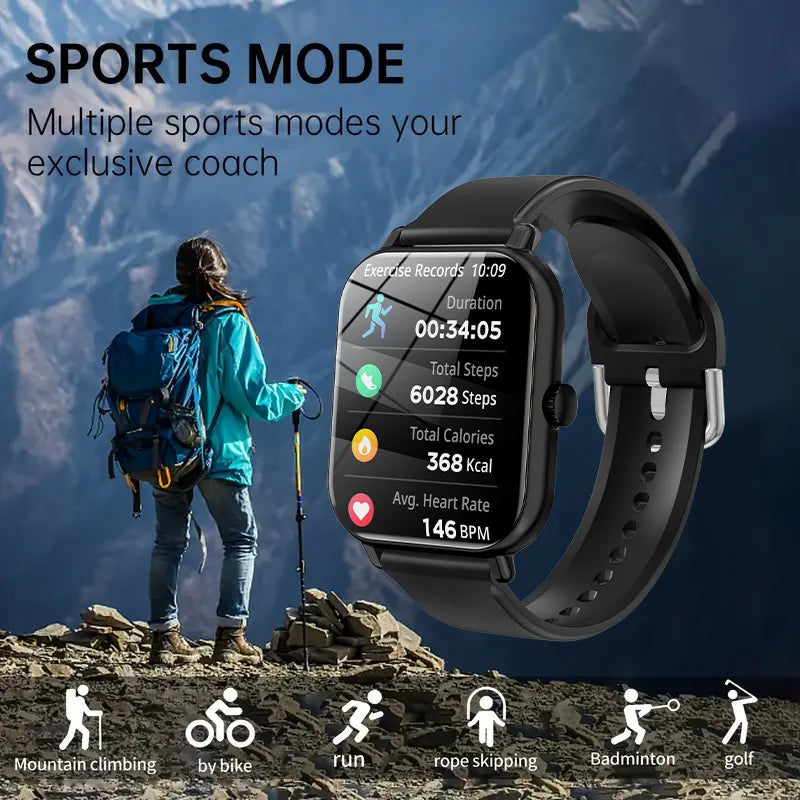 LAXASFIT 2025 New Men's Smart Watch Women's Gift Full Touch Screen Sports Fitness Watch Bluetooth Phone Digital Smart Watch