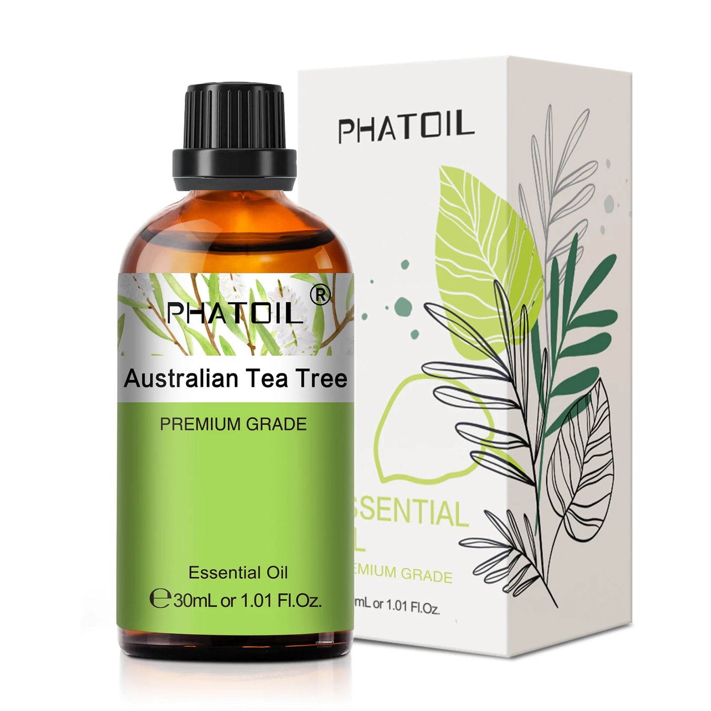 PHATOIL 1PCS Aromatherapy Essential Oil 30ml Lemon Eucalyptus Spearmint Australian Tea Tree Juniper Rose Aroma Essential Oils