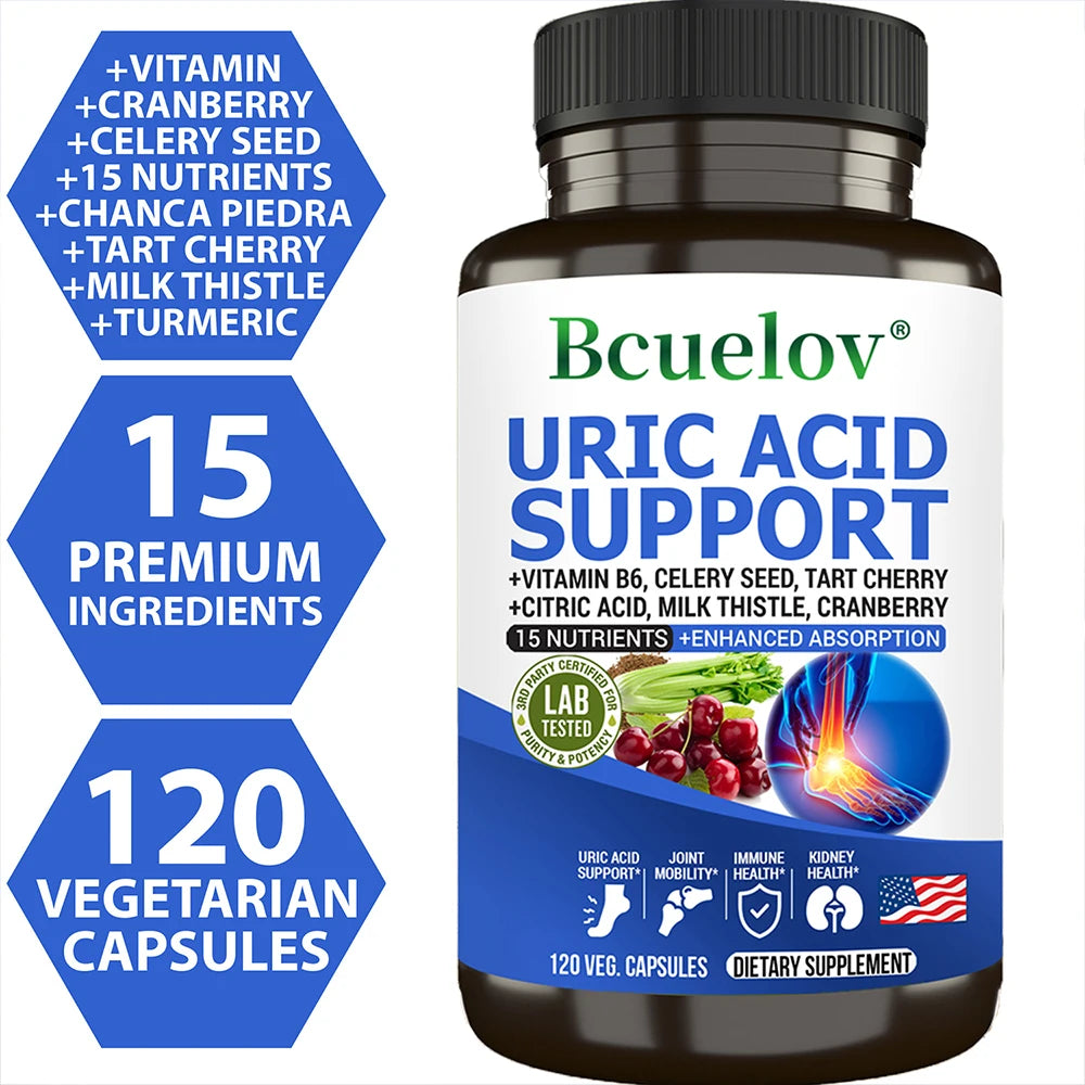 Uric Acid Cleanse Detox Capsules - Helps Promote Healthy Uric Acid Levels, Joints, Muscles, Supports Kidney and Liver Health