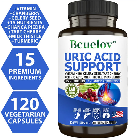 Uric Acid Cleanse Detox Capsules - Helps Promote Healthy Uric Acid Levels, Joints, Muscles, Supports Kidney and Liver Health