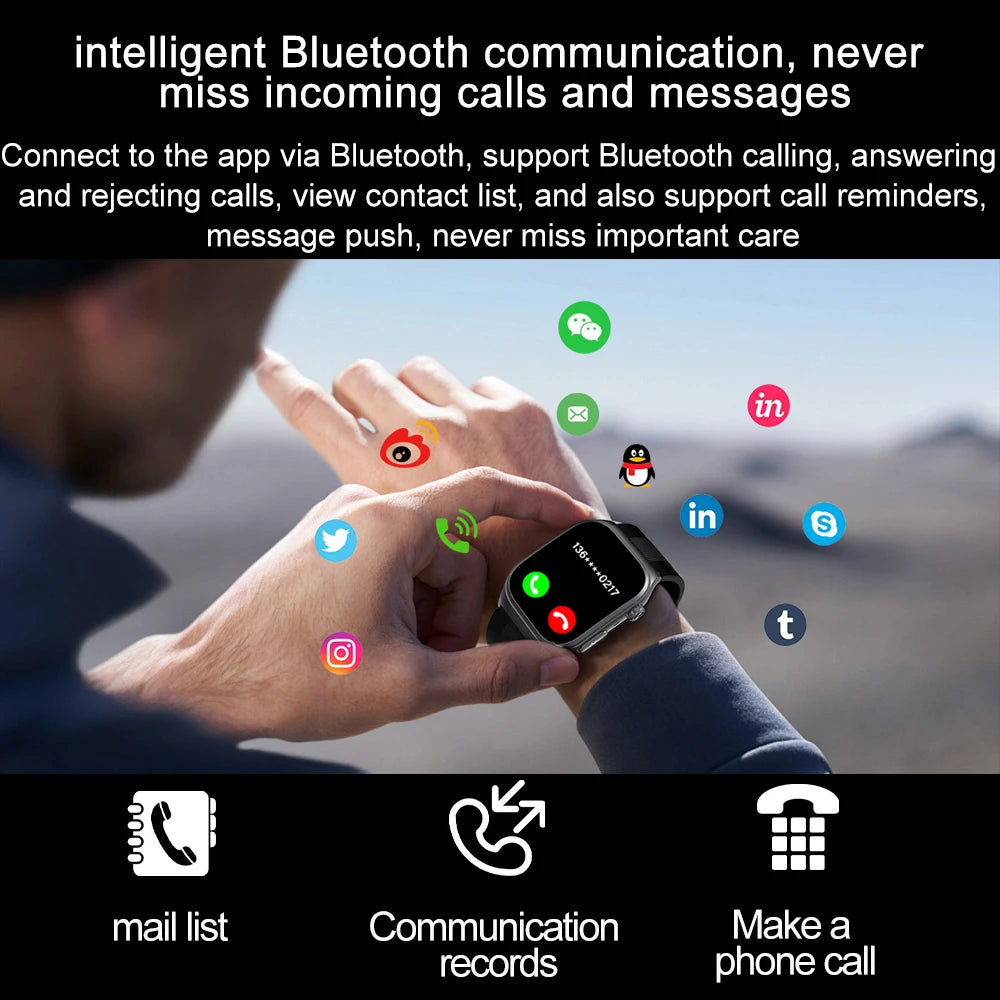 2025 Airbag Smart Watch Nursing grade Bluetooth call air Pump ECG True Accurately Blood Pressure Uric Acid Blood Lipid watch men