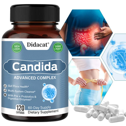 Candida Complex with Digestive Enzymes - Contains Probiotics and Oregano Extract To Balance The Gut and Aid Digestion