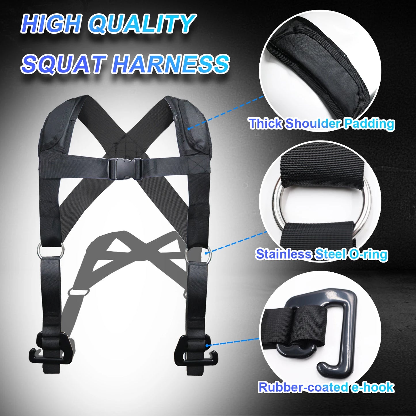 Squat Harness Vest for Resistance Bands – Adjustable Training Strap with Padded Shoulder Support Squats & Functional Workouts