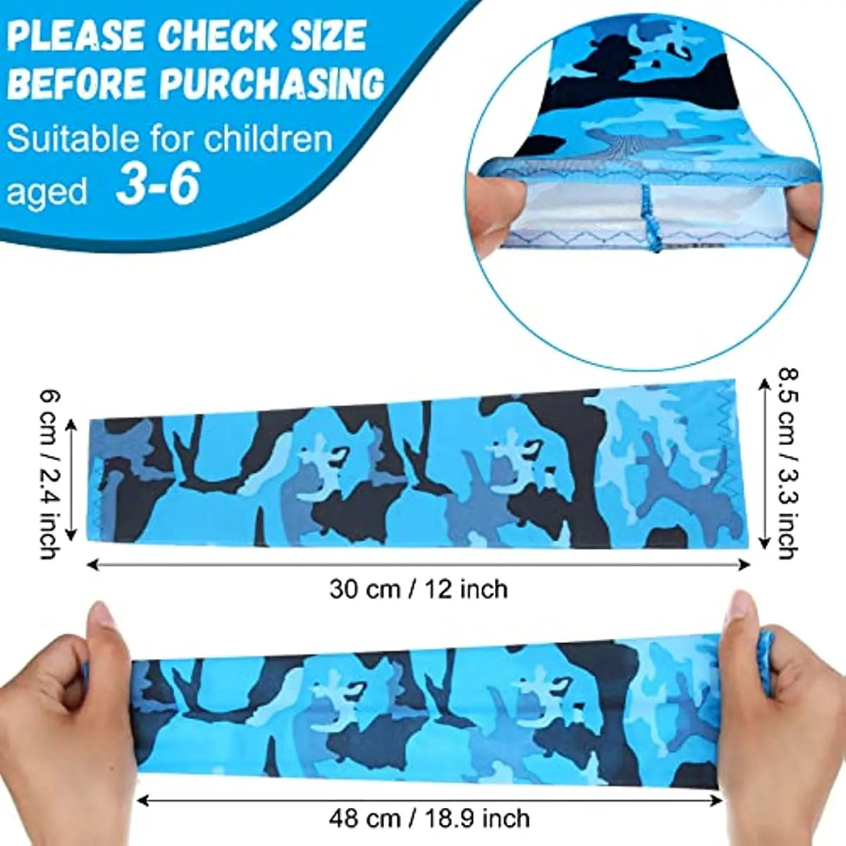 1Pair Arm Sleeves for Kids UV Sun Protection Sleeves Compression Sleeves Cooling Arm Cover Boys Girls Outdoor Sports