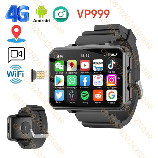 BIg Screen VP999 Smart Watch Android OS  Phone 1500 mAh Video Call 4G WiFi GPS APP Download Dual Camera Deepseek Smartwatch