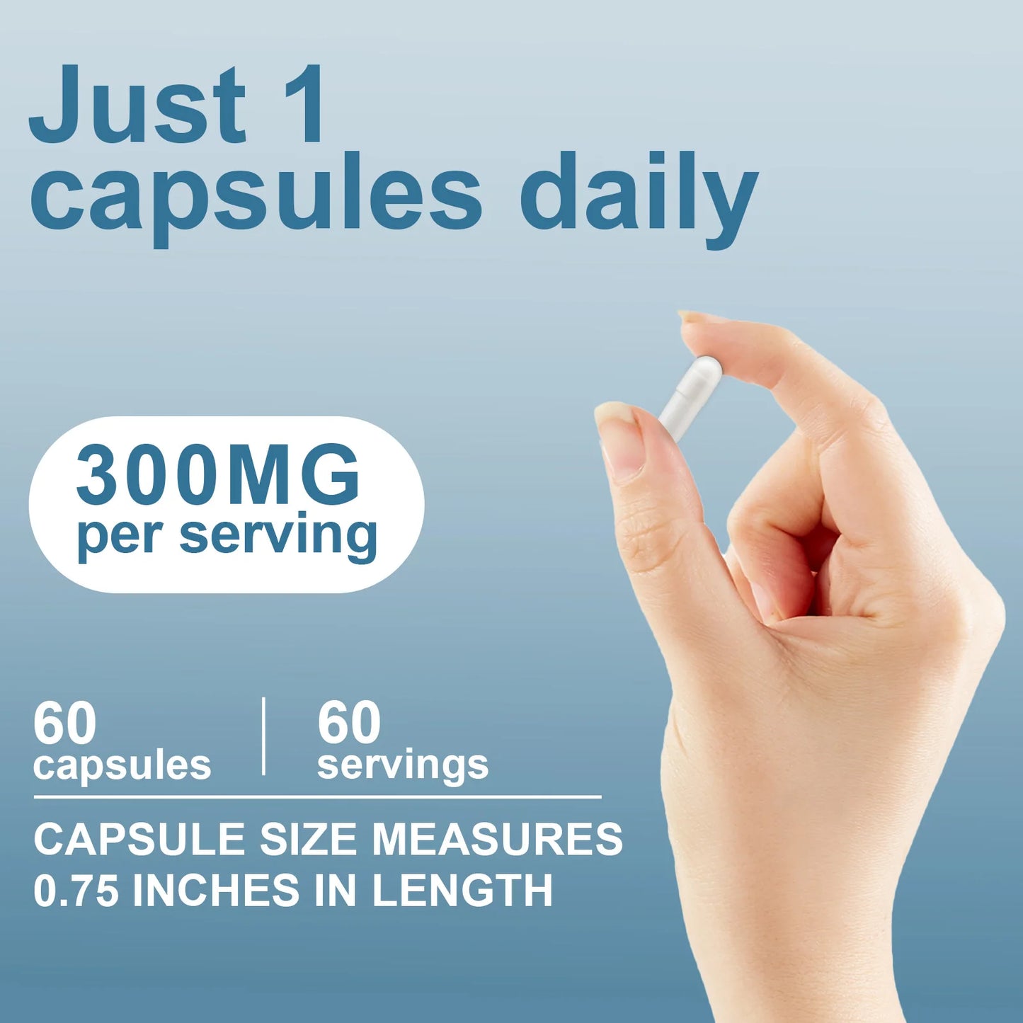 Triple Magnesium Complex 300 Mg, Support Muscle, Nerves, Energy and Heart Health, Non-GMO 60 Capsules