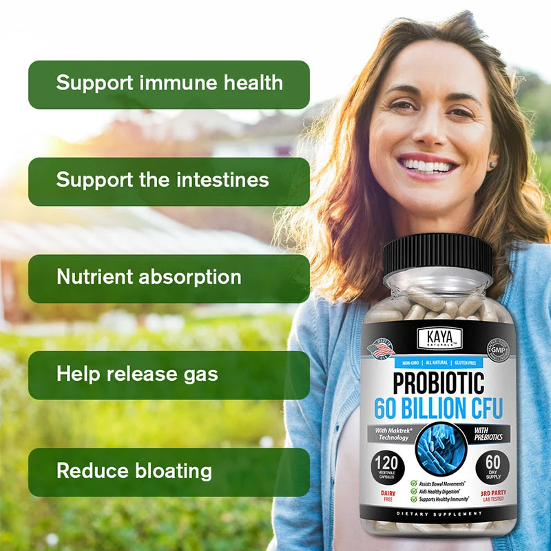 Probiotics 60 Billion CFU | Gut Health & Immune Support Supplement | Digestive Support Unisex