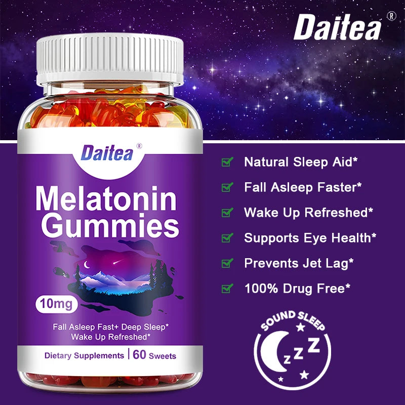 Melatonin 10 Mg Adult Gummies - Maximum Strength Sleep & Deep Sleep Gummies - Gluten Free, Non-GMO, Vegetarian