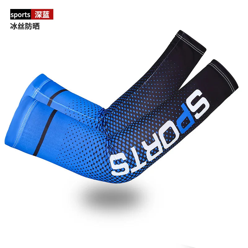 New Ice Silk Sleeve Sunscreen Cuff UV Sun Protection Arm Sleeves  Anti-Slip Men Women Long Gloves Outdoor Cool Sport Cycling