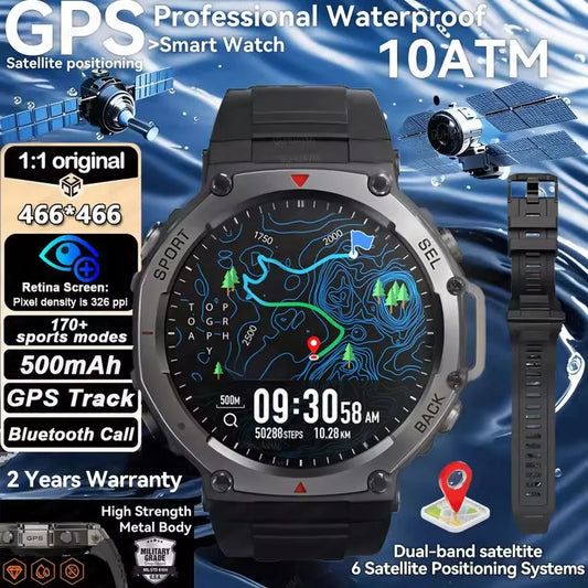 2025 New For Xiaomi T-Rex 3 Ultra GPS Smart Watch 5 ATM Waterproof Built-in Dual-band GNSS Compass Military Sport Smartwatch Men