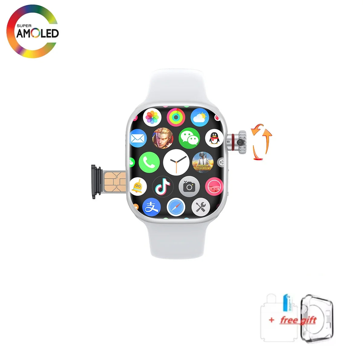 CD99 Smart Watch 8GB RAM AMOLED Wifi ROM GPS 128GB Position APP Download Bluetooth Men Women Cellular Card Version Smartwatch