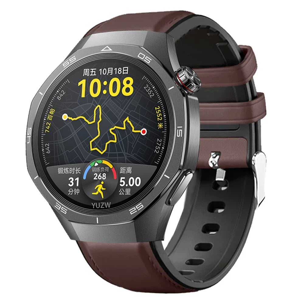 22mm Leather Strap For Huawei Watch GT5 GT 5 Pro 46mm Smart Watch Band Huawei GT 4 3 2 GT4 GT3 Pro 46mm Women Man Watch Bracelet