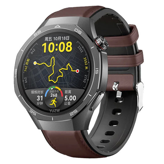 22mm Leather Strap For Huawei Watch GT5 GT 5 Pro 46mm Smart Watch Band Huawei GT 4 3 2 GT4 GT3 Pro 46mm Women Man Watch Bracelet