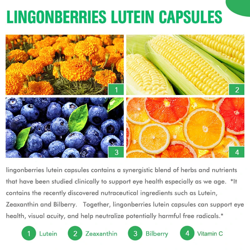 Calcium + Vitamin D3 Supplement - Relieve Eye Strain, Pain, Support Eye Health & Blue Light Protection, 120 Capsules