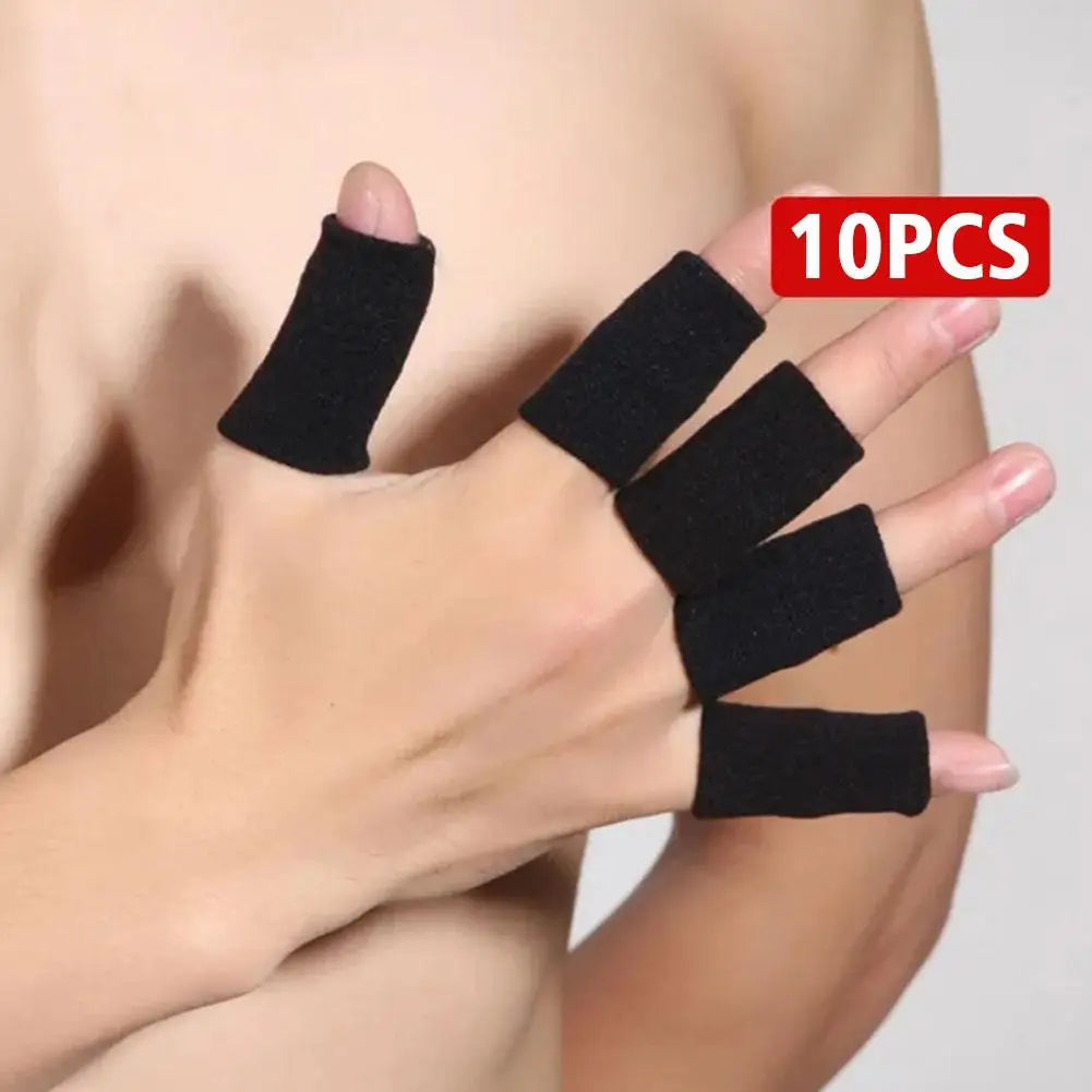 10pcs Nylon Finger Sleeve Support Thumb Brace Protector Gear Breathable Elastic Finger Tape For Basketball Tennis Sports Gym