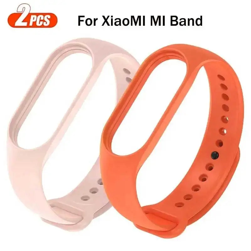 2Pcs Watchband For Mi Band 7 6 5 4 3 Bracelet Xiaomi Mi Band Strap Silicone Sport Replacement Wristband Smartwatch Accessories