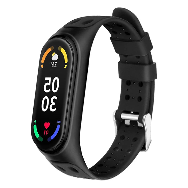 Sport Strap for Mi Band 7 6 5 Bracelet Belt Silicone Watchband Replacement Smartwatch Bracelet for Xiaomi Mi Band 3 4 5 6 Strap
