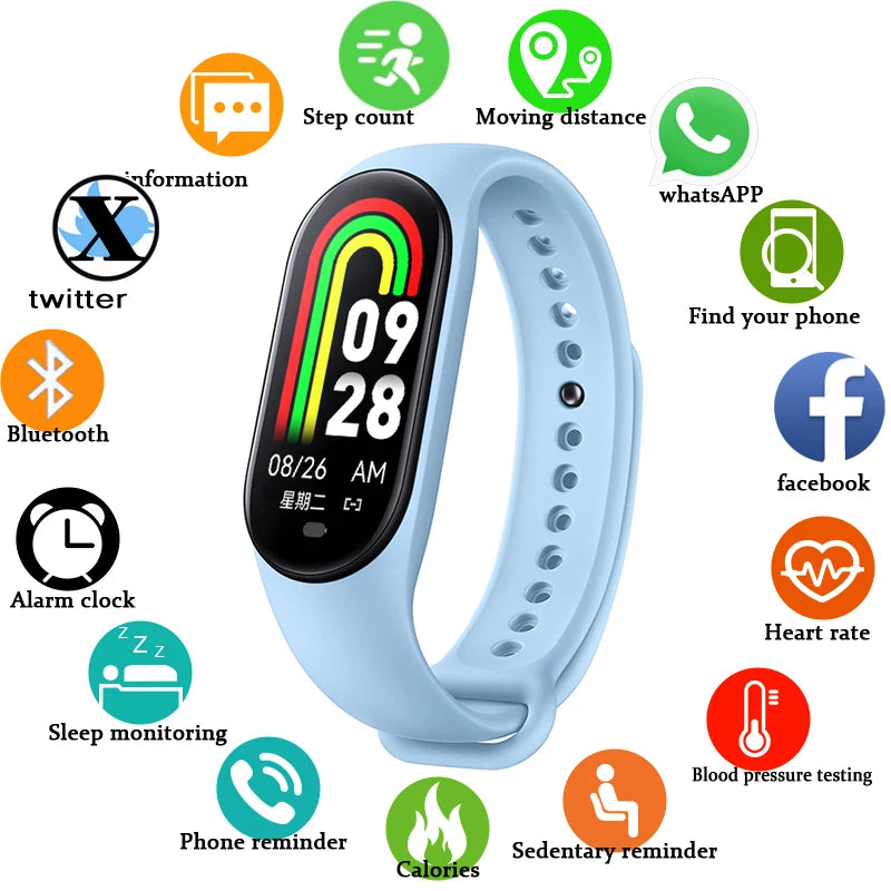 M6 Smart Watch Color Screen Step Counting Multi Sport Fitness Mode Message Reminder Photography Music Remote Control Smart Band