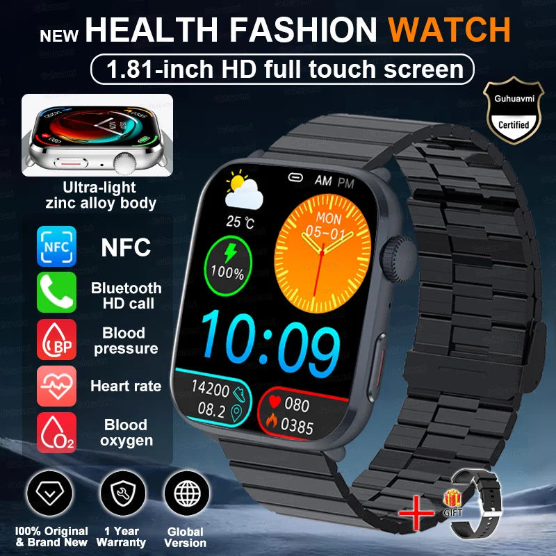 2025 New For Xiaomi AI Diagnosis NFC Smart Watches Men Blood Pressure Heart Rate IP68 Waterproof Health Track Smartwatches Women