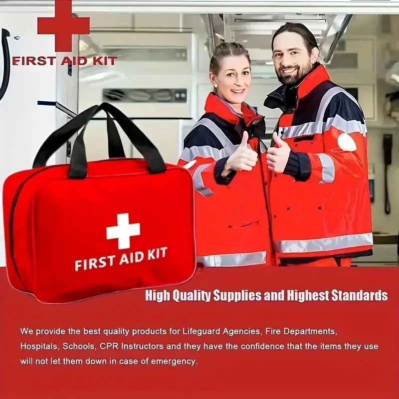 Deluxe First Aid Kit with Carrying Pouch, Outdoor First Aid Kit - Essential Emergency Kit for Camping, Hiking and Travell