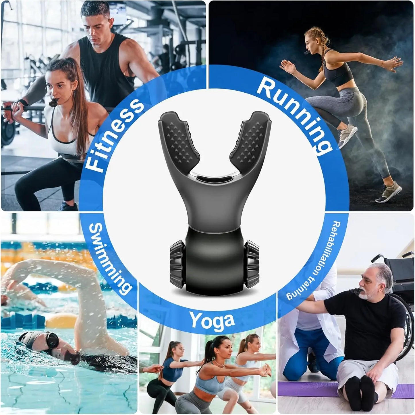 Breathing Trainer Lung Respirator Fitness Equipment Respiratory Silicone High Altitude Training Outdoor Expiratory Exercise Tool