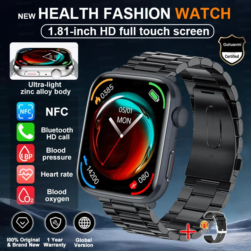 2025 New For Xiaomi AI Diagnosis NFC Smart Watches Men Blood Pressure Heart Rate IP68 Waterproof Health Track Smartwatches Women