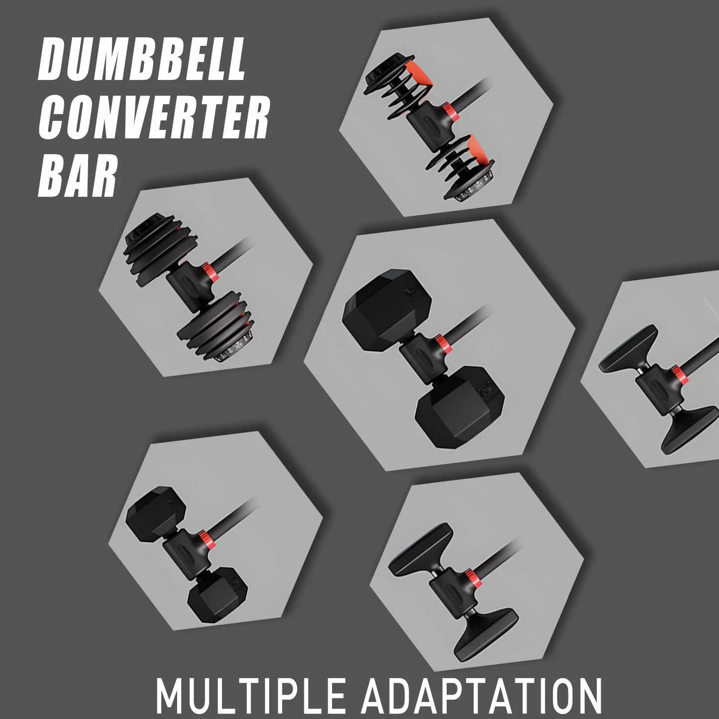 Adjustable Dumbbell Converter to Barbell Set and Kettlebell for Home Fitness Adjustable Up to 200lb Capacity Weight Barbell