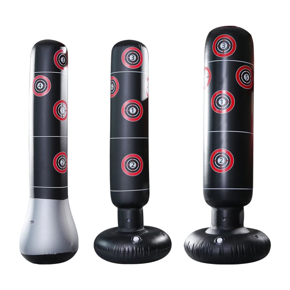 160cm Boxing Punching Bag Inflatable Free-Stand Tumbler Muay Thai Training Pressure Relief Bounce Back Sandbag Kickboxing Bag