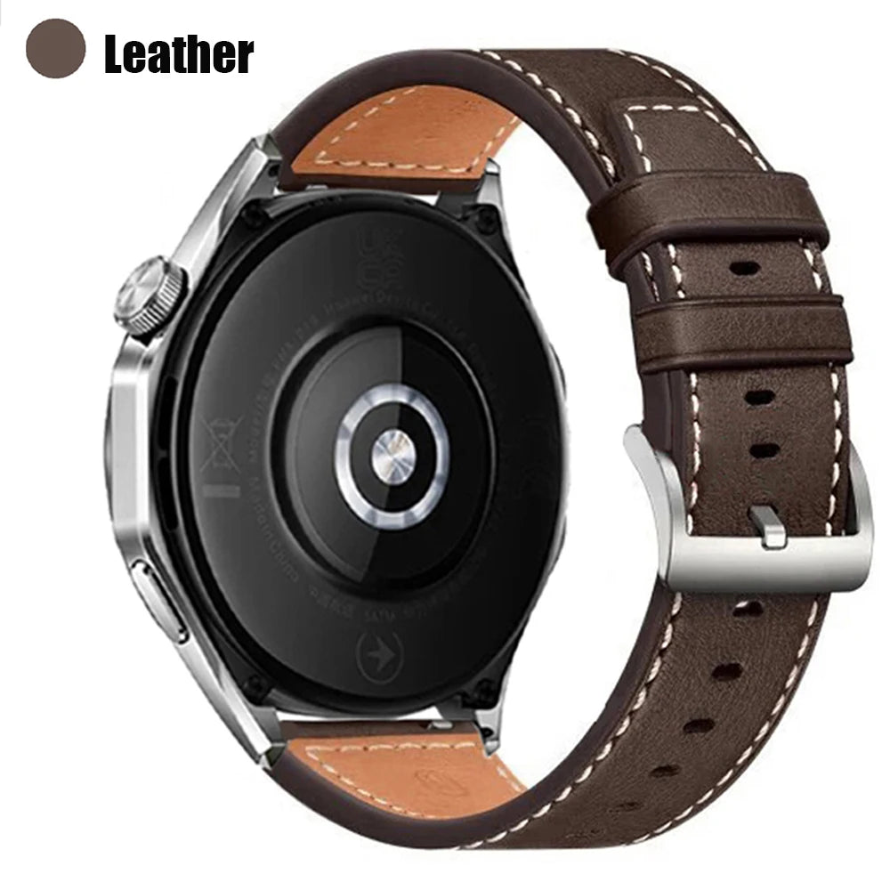 22mm Leather Strap For Huawei Watch GT5 GT 5 Pro 46mm Smart Watch Band Huawei GT 4 3 2 GT4 GT3 Pro 46mm Women Man Watch Bracelet
