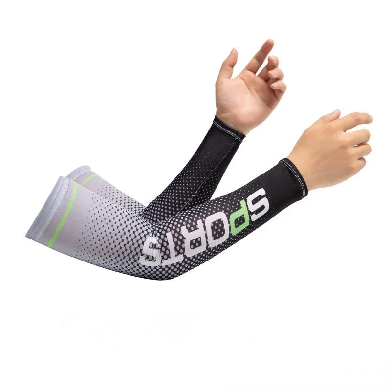 New Ice Silk Sleeve Sunscreen Cuff UV Sun Protection Arm Sleeves  Anti-Slip Men Women Long Gloves Outdoor Cool Sport Cycling