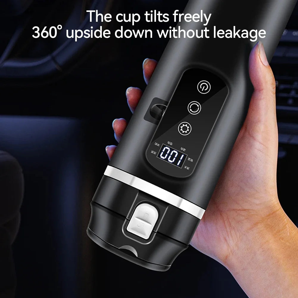 Portable Car Heating Cup Thermos Cup Stainless Steel 12V/24V Car Heating Cup Smart Temperature Control Coffee Milk Heated Kettle
