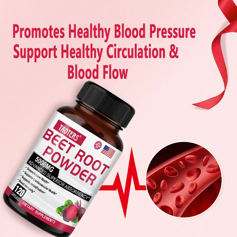 TAOTERS Beetroot + Milk Thistle + Black Pepper Extracts Benefit Liver Health, Cardiovascular Health, Detoxification and Immunity